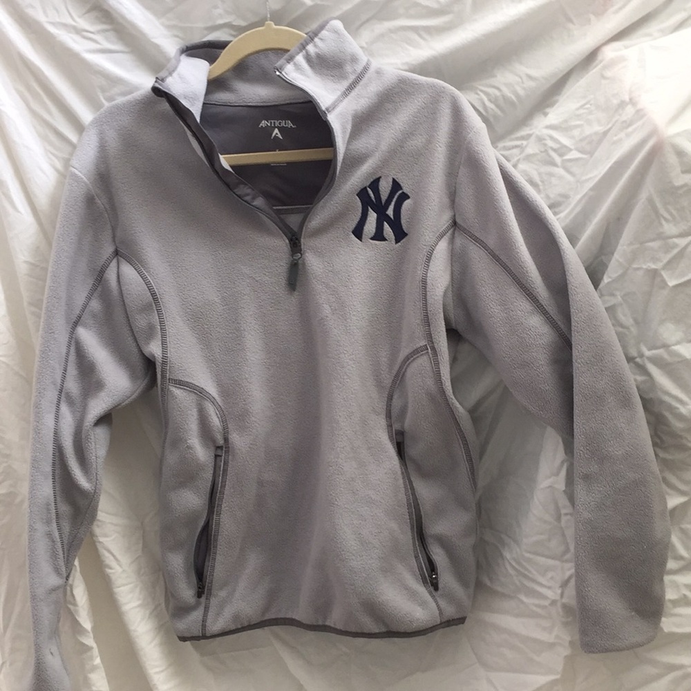 NY Yankees gray fleece quarter zip